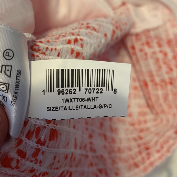 BCBGeneration peplum bell long sleeve sweetheart sheer white red valentines top - Picture 8 of 12